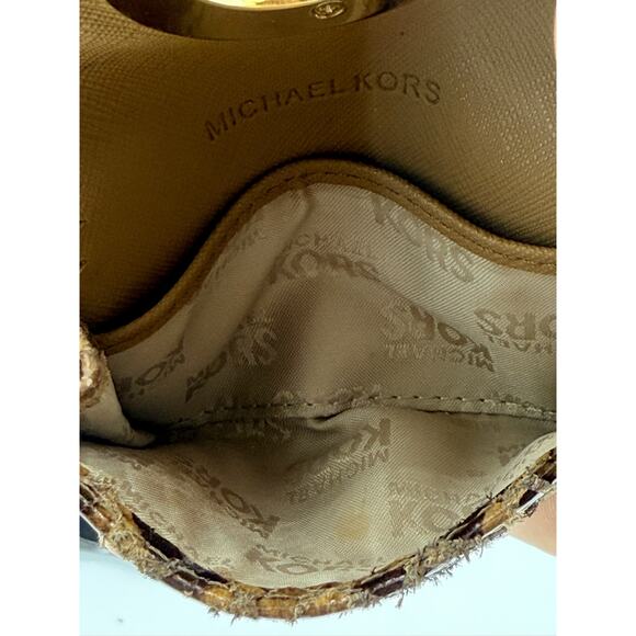 RETAIL $150 MICHAEL KORS Exotic Python Compact Card holder*Authenticated* - Picture 7 of 9